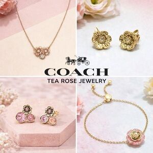Coach Tea Rose Jewelry Set of 2 | Necklace & Stud Earrings NWT $250.00